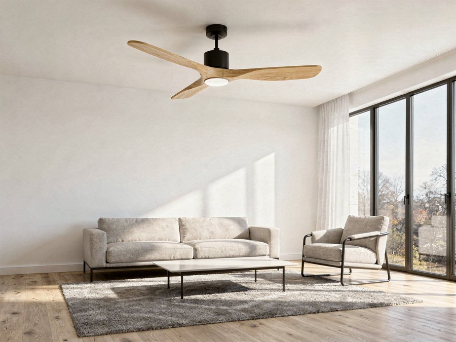 Ceiling fan installed in a Houston, TX living room
